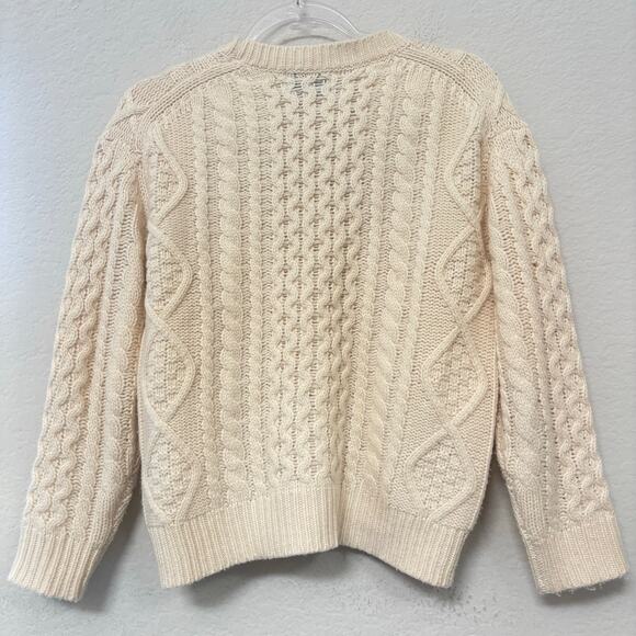 Nili Lotan Cable Knit Cashmere Sweater Cream Size Small - Picture 2 of 4